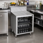 Thumbnail image #2 for Krowne Royal Series KR24-GSB1 24 x 24-Inch Underbar Glass Storage Cabinet with Drainboard Top, Open Front, and 3 Rack Slides