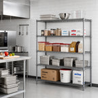 Thumbnail image #2 for Eagle Group Valu-Master A5-86-2472V 5-Tier Add-On Wire Shelving Unit, 72 x 24 x 86 Inches, Pewter Gray Epoxy