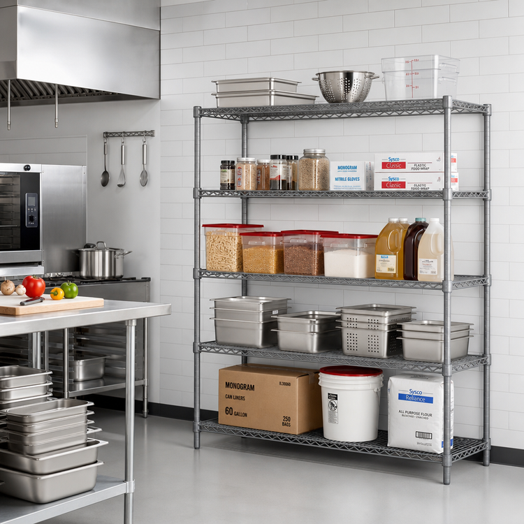 Product image #2 for Eagle Valu-Master 5-Tier Add-On Wire Shelving Unit, 72 x 24 x 86 Inches, Pewter Gray Epoxy