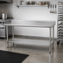 Thumbnail image #2 for Eagle BlendPort Budget Series 72-Inch W x 30-Inch D 430 Stainless Steel Work Table with 4-1/2-Inch Backsplash and Undershelf