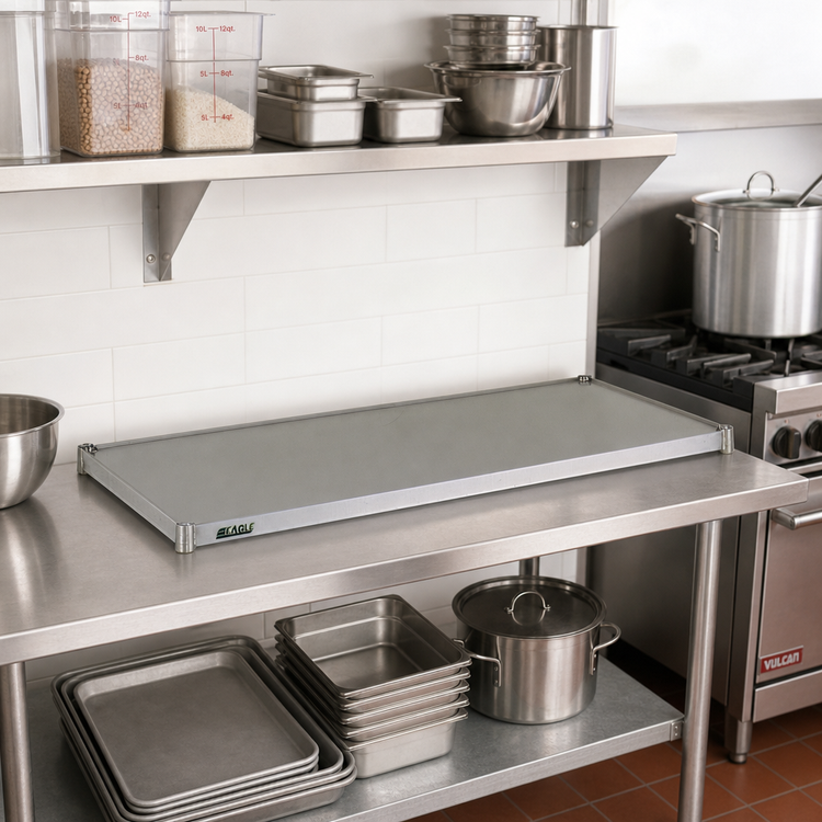 Product image #2 for Eagle Group Valu-Master Solid Shelf, 42 x 14 Inch, Galvanized Steel, Gray Epoxy Finish