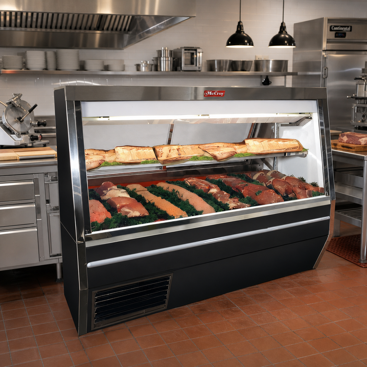 Product image #2 for Howard-McCray 34N Series 48-Inch Double Duty Red Meat Service Case, Self-Contained, LED, Black Exterior/White Interior