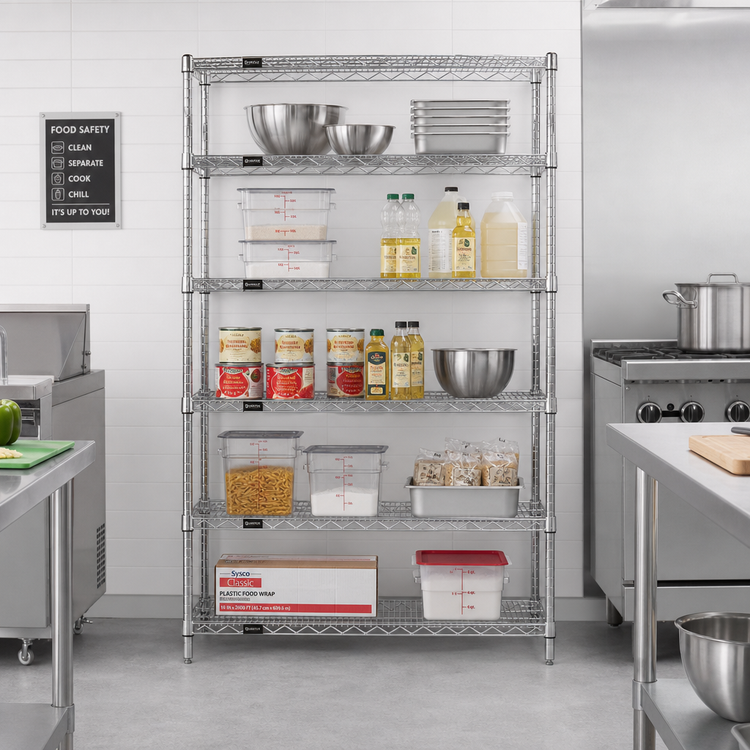 Product image #2 for Quantum 5-Shelf Chrome Plated Wire Shelving Starter Kit, 72W x 36D x 86H