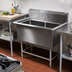 Thumbnail image #2 for John Boos Pro-Bowl 2-Compartment Stainless Steel Sink with 10-Inch Backsplash and Legs, 41-1/8 Inch Wide