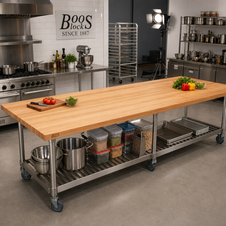 Product image #2 for John Boos Appalachian Red Oak Edge Grain Island Countertop, 144" W x 36" D x 1-1/2" Thick, Varnique Finish