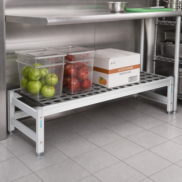 Product image #2 for Fermostock 59-Inch x 14-Inch x 12-Inch Deep Anodized Aluminum Dunnage Rack
