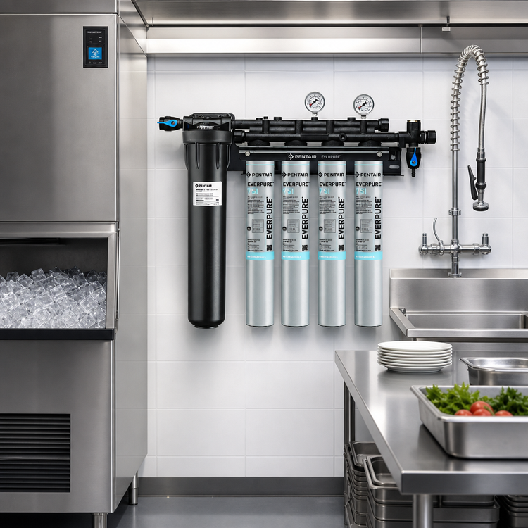 Product image #2 for Everpure Insurice PF Quad-7SI Quad Ice Machine Water Filtration System, 0.5 Micron, 100,000 Gallon, 14 GPM