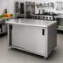 Thumbnail image #2 for Advance Tabco Special Value Series Enclosed Work Table with Sliding Door Cabinet Base, 48