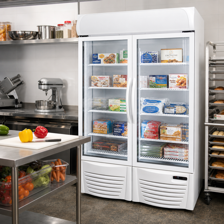 Product image #2 for Excellence GDF-43 Two-Section Low Temp Glass Door Merchandiser Freezer