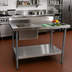 Thumbnail image #2 for BK Resources 72-Inch x 30-Inch Sink Table with Left Prep Sink, 304 Stainless Steel Top, and 6-Inch Backsplash