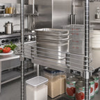 Thumbnail image #2 for Metro Super Erecta L24WC 24-Inch Chrome Shelf Ledge for Solid Shelves, 4-Inch Tall, Spring-Clip Tabs Included Case of 6