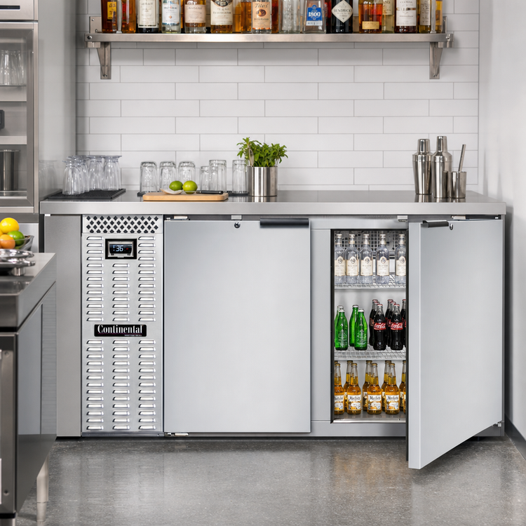 Product image #2 for Continental Refrigerator BB59NSSPT 59" Pass-Thru Refrigerated Back Bar Cooler with Solid Doors