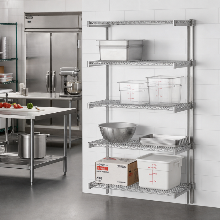 Product image #2 for Eagle Group 4-Tier Add-On Wire Shelving Unit, 30W x 21D x 63H, Stainless Steel Finish