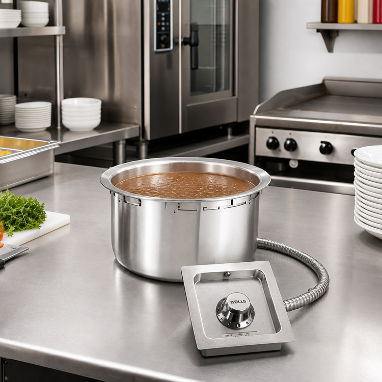 Product image #2 for Wells SS-10TU Top-Mount Round Drop-In Food Warmer for 11 Quart Inserts, Thermostatic, Non-Insulated, 208/240V