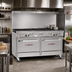 Thumbnail image #2 for Southbend Ultimate 60-Inch Commercial Gas Restaurant Range with 4 Open Burners, 36-Inch Charbroiler, Standard Oven, and Cabinet Base