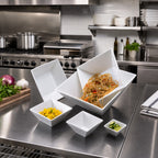 Thumbnail image #2 for American Metalcraft Prestige SQB55 12 oz Square Porcelain Pasta Bowl, White, 4-7/8" x 2-3/4" Case of 24