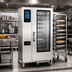 Thumbnail image #2 for Alto-Shaam Prodigi Classic 20-10G Full-Size Boilerless Gas Combi Oven with Roll-In Cart