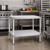 Thumbnail image #2 for New Age Stationary Aluminum Equipment Stand with 2 Adjustable Solid Shelves, 30 x 18 x 30 Inches