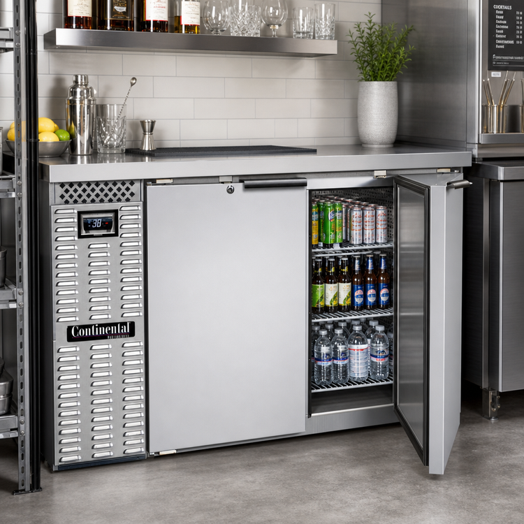 Product image #2 for Continental Refrigerator BB50NSSPT 50" Pass-Thru Back Bar Cooler with Stainless Steel Top