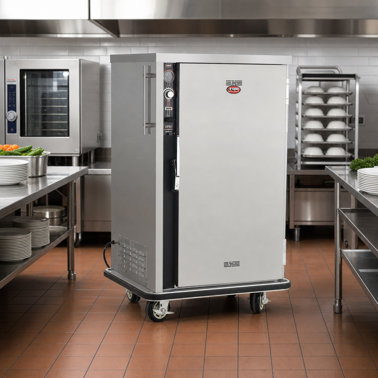 Product image #3 for FWE P-Series Mobile Heated Banquet Cart Holding Cabinet for 40-48 Covered Plates