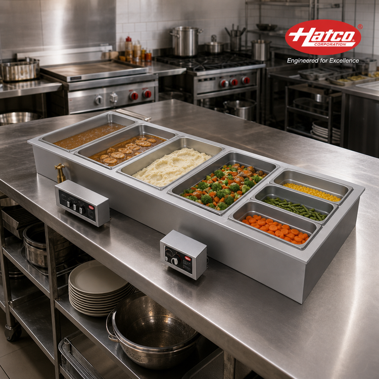 Product image #2 for Hatco HWBI-6D Drop-In Insulated Modular/Ganged Hot Well with Drains, 6 Full-Size Pan Capacity
