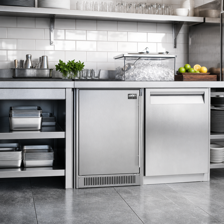 Product image #2 for Summit Commercial 18-Inch Panel-Ready Undercounter Clear Ice Maker with Stainless Steel Cabinet