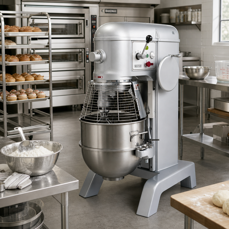 Product image #2 for BakeMax 60 Qt Heavy Duty Floor Model Planetary Mixer, Belt-Driven, 3-Speed, 2 HP