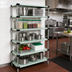 Thumbnail image #2 for Quantum Solid Stainless Steel Shelving Starter Kit, 30 x 18 x 74 Inches, 5-Shelf Stationary Unit