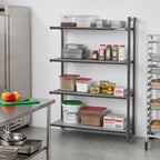 Thumbnail image #2 for Cambro Camshelving® Basics Plus CBA243672VS4580 4-Tier Add-On Polymer Shelving Unit, 24" x 36" x 72", 3 Vented & 1 Solid Shelves