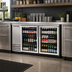 Thumbnail image #2 for Two-Section Glass Swing Door Back Bar Cooler, 58-7/8 Inch, Stainless Steel, Left-Side Condensing Unit