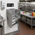 Thumbnail image #2 for BK Resources 304 Stainless Steel Space Saver Wall-Mount Hand Sink with Gooseneck Faucet, Side Splashes, and Knee Valve, 9
