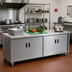 Thumbnail image #2 for Advance Tabco Special Value Economy Enclosed Work Table, 84 x 30 Inches, Cabinet Base, 16 Gauge 304 Stainless Steel Top