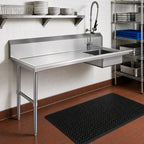 Thumbnail image #2 for Steel Works Stainless SWSDT-60L 60-Inch Left-to-Right Soiled Dish Table with Pre-Rinse Bowl, 16-Gauge 304 Stainless Steel, 9-Inch Splash