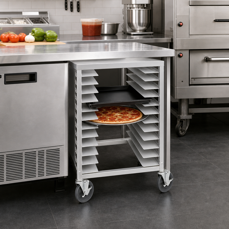 Product image #3 for Channel Manufacturing Under-Counter Aluminum Half-Size Pizza Pan Rack, 11-Pan Capacity