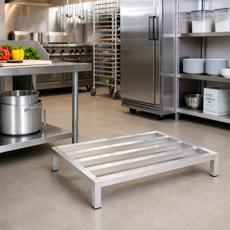 Product image #2 for Panco Tubular Aluminum Dunnage Rack, 36 Inch W x 24 Inch D x 8 Inch H, 2,000 lb. Capacity