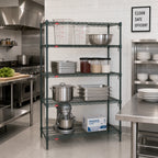Thumbnail image #3 for Metro Super Erecta A316K3 Stationary Wire Shelving Starter Unit, 24"W x 18"D x 63"H, 4 Adjustable Shelves, Green Epoxy-Coated
