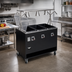 Thumbnail image #2 for Vollrath 2-Series Affordable Portable 3-Well Mobile Sealed-Well Hot Food Station with Buffet Breath Guard and Open Storage Base