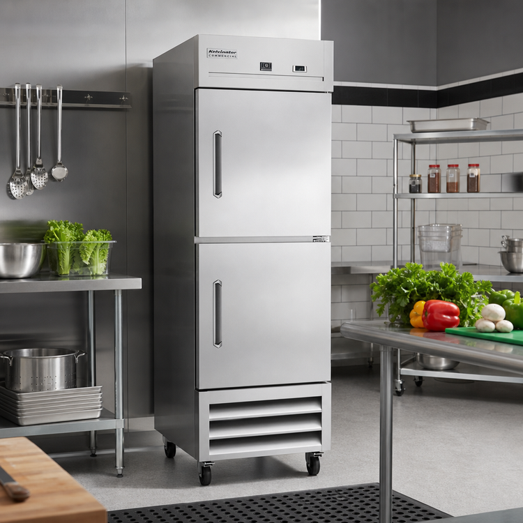 Product image #2 for Kelvinator Commercial 27-Inch One-Section Reach-In Refrigerator, Self-Contained Bottom Mount, Solid Half Doors, 21 Cu. Ft.