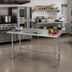 Thumbnail image #2 for Advance Tabco 72 Inch x 24 Inch 304 Stainless Steel Top Work Table with 1-1/2 Inch Rear Up-Turn and Galvanized Base