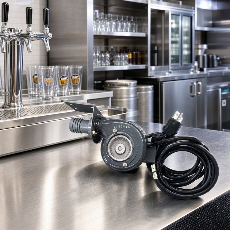 Product image #2 for Commercial Beer Dispenser Blower Assembly, 12 CFM, 1-Inch Flex Tubing