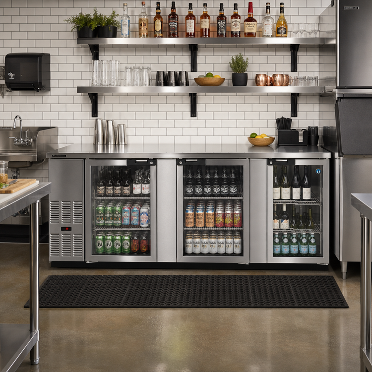 Product image #2 for Hoshizaki BB95-G-S 95.5" Three-Section Glass Door Back Bar Cooler