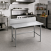 Thumbnail image #2 for Advance Tabco TVKG-365 60 x 36-Inch 14-Gauge 304 Stainless Steel Work Table with No-Drip Edge, 10-Inch Backsplash, and Galvanized Open Base