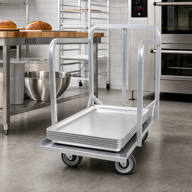 Product image #2 for John Boos Open Frame Single-Stack Bun Pan Truck/Dolly for 18 x 26 or 18 x 13 Pans with Push Handle
