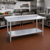 Thumbnail image #2 for Duke 48 x 36-Inch Stainless Steel Work Table with 1-1/8-Inch Straight Riser and Galvanized Undershelf