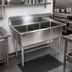 Thumbnail image #2 for John Boos E-Series 3-Compartment Stainless Steel Sink with Boxed Backsplash