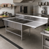 Thumbnail image #2 for John Boos Pro-Bowl 3-Compartment Platter Sink with Right Drainboard, 70-3/16 Inch W x 36-1/2 Inch D x 43 Inch H