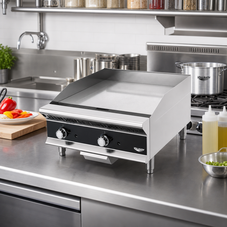 Product image #2 for Vollrath 12-Inch Countertop Manual Gas Griddle, Medium-Duty Flat Top, 28,000 BTU