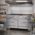 Thumbnail image #2 for Southbend Ultimate 60-Inch Gas Restaurant Range with 3 Front Burners, 2 Rear Pyromax Burners, 24-Inch Griddle, Convection Oven and Cabinet Base