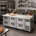 Thumbnail image #2 for True 93.5-Inch 3-Section Pizza Prep Table with 6 Drawers and Self-Contained Refrigeration