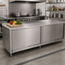 Thumbnail image #2 for John Boos 96-Inch-Wide x 36-Inch-Deep Cabinet Base Work Table with Sliding Doors and 1-1/2-Inch Rear Riser